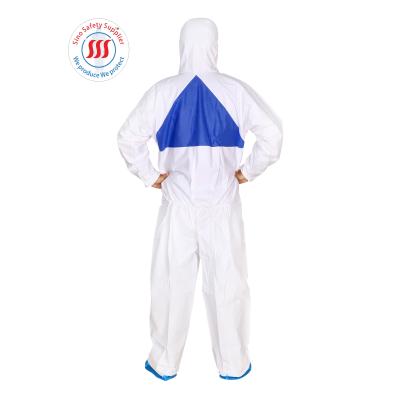 China Microporous Sms Back Panel Disposable Waterproof Coverall For Car Washing for sale