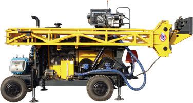 China HWL Drilling Depth 1000m  Wheel Trailer Hydraulic Core Drilling Machine for sale
