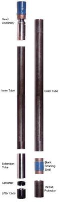 China T2 - 76 86 101 Wireline Core Drill Parts , Double Tube Core Barrel Assembly 3m - 1.5m for sale