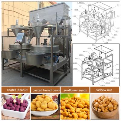 China PLC Controller Automatic Peanut Coating Machine capacity of 150-600kg/h for sale