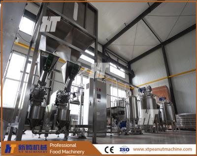 China Cadena de producción de mantequilla de maní de grado alimenticio 304 Máquina de pulir de mantequilla de maní de 400 kg en venta