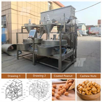 China Máquina automática de recubrimiento de cacahuetes con PLC Máquina de recubrimiento de alimentos para refrigeración en venta