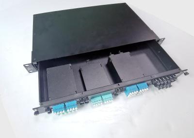 China 96 Port 8 Pcs Fiber Optic Enclosure Box , 12F Cassette Max Rack Mount Fiber Enclosure for sale