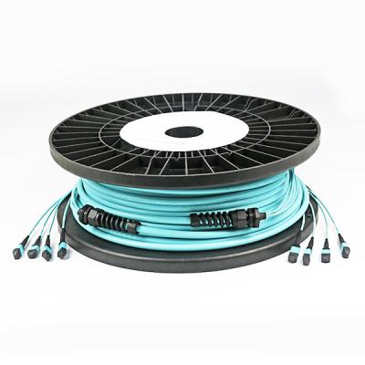 China MPO - MPO OM3 - 300 Pre Terminated Multi Fiber Cables 48F With Plastic Spool for sale