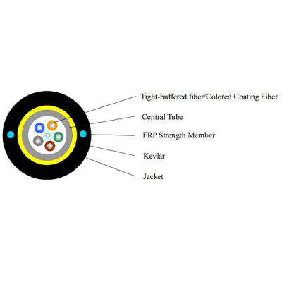 China Round Loose Tube FTTH Drop Cable , Flexible 2F - 12F Ftth Aerial Drop Cable for sale