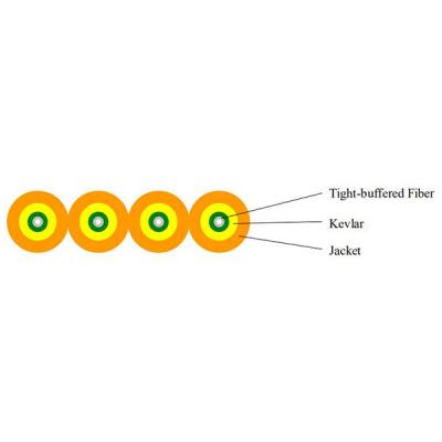 Chine Mode unitaire d'intérieur de câble optique de fibre de 4 noyaux/à plusieurs modes de fonctionnement parallèles pour la construction à vendre