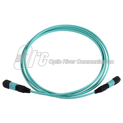 Китай Aqua LSZH MPO к ядрам гибкого провода 12 ленты Om3 MPO плоским продается