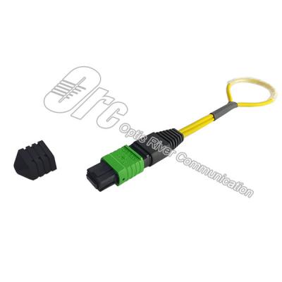 China Single Mode G657A2 MTP MPO Patch Cable Green Black Housing Color for sale