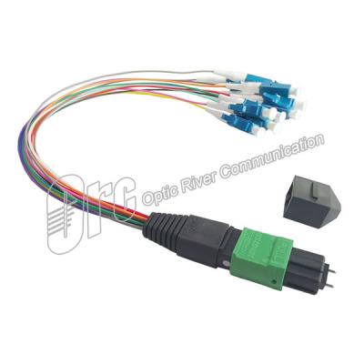 China 0.9mm MPO To LC breakout Cable G657A2 12 Fiber Harness Cable for sale