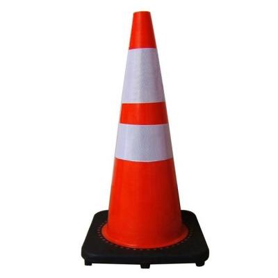 China High Visibility Orange PVC Road Traffic Cone For Road Safety Precautions for sale