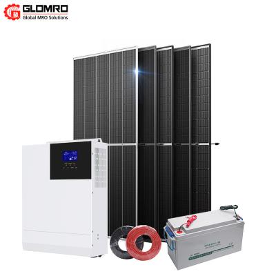 China do projeto completo fácil da instalação do gerador sistema híbrido das energias solares da casa 5KW com bateria de lítio à venda