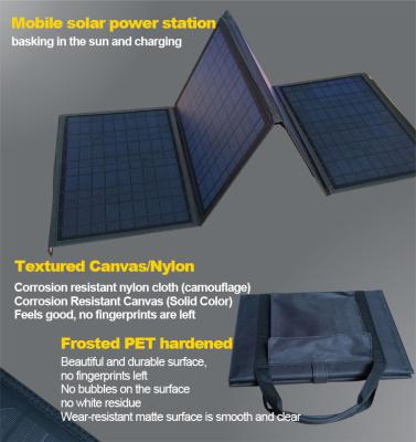 China generador accionado solar plegable 18v portátil 24v de 60W 80W 100W 120W en venta