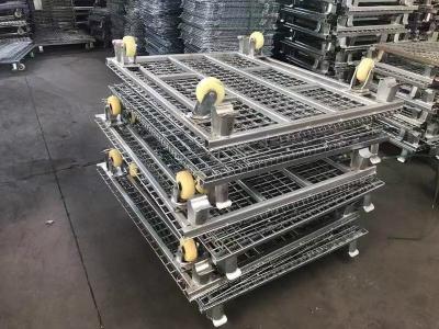 China Supermarket 800-1700KGS Loading Wire Mesh Storage Containers Collapsible for sale
