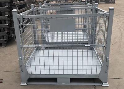 China Galvanized Steel Q195 4.0-6.0mm Wire Mesh Pallet Cage Foldable Wire Mesh Basket for sale