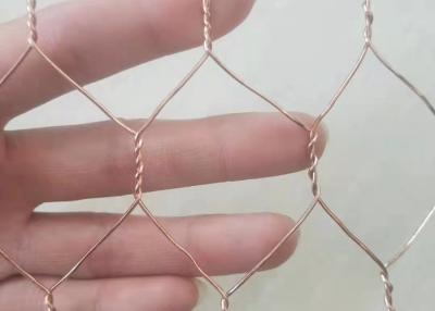 China 50mm 2.2mm 0.914m Width Copper Hexagonal Wire Netting Poultry Fencing for sale