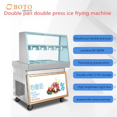 China Fischrogen-Eiscreme-Rollenmaschine für Supermarkt-milchigen Tee-Speicher-Verkauf zu verkaufen
