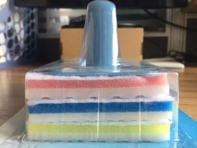 China sponge brush with refills cleaning eraser sponge high density melamine foam with drums PU and magic sponge with handles for sale