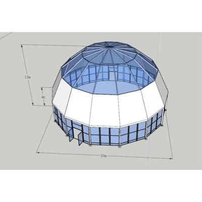 China Custom Hotel Material 20m Large Dome House Geodesic Dome Glass Tent For Sale for sale