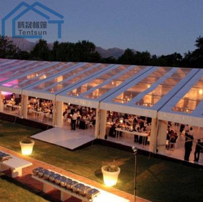 China Resist Wind Proof PVC High Quality Transparent Clear Wedding Party Event Standard A Shape Large Tent For 200 People for sale
