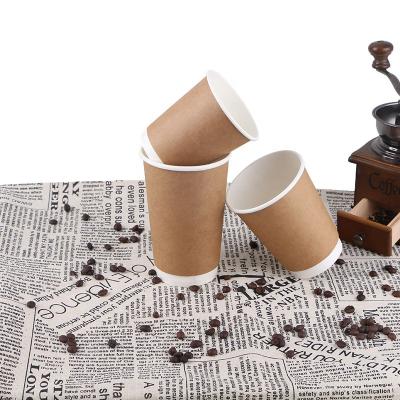China Custom Printed Disposable Espresso Coffee Cups Wrapping Paper Single Wall Takeaway Disposable Cup for sale