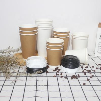 China Disposable Custom Logo Printed Disposable Recycled Double Wallpaper Coffee Cup With Lids for sale