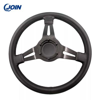 China Universal Golf Cart Steering Wheels Black Leather 13.5 Inch for sale
