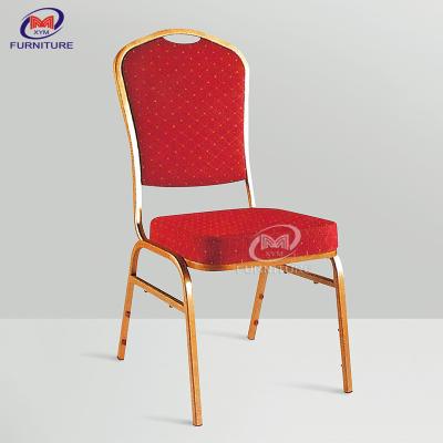 China Hotel Project Aluminum Banquet Chairs Gold Frame Square Tube With Rubber Feet for sale