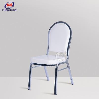 China Electroplate Silver White Hotel Banquet Chair Stackable Conference Halls Chair for sale