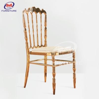 China Stainless Steel Napoleon Chair With Cushion High End Banquet Chair Hotel Furniture for sale