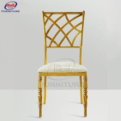 China Online Celebrity Wedding Hotel Banquet Chair Gold Stainless Steel for sale