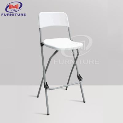 China Foldable bar HDPE Plastic Folding Chair And Table White Metal Frame Te koop