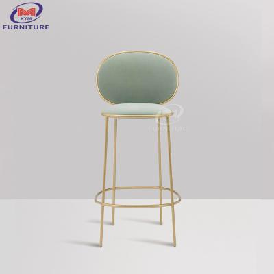 China Light Luxury Gold PU Leather Bar Stool Chair 350KG Loading For Bars / Cafes for sale