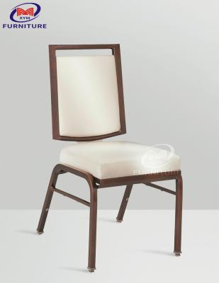 China Cadeira branca material do banquete do hotel do metal com o alto densidade que dá forma à esponja à venda