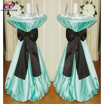 China Decoration Custom Size Polyester Tablecloth Bar Table Covers And Sashes for sale