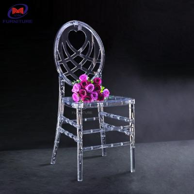 中国 100部分からの卸し売り透明な樹脂のアクリルのキアーヴァリの宴会のでき事の椅子 販売のため