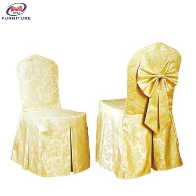 中国 Gold Polka Dot Pattern Polyester Chair Covers Customized For Restaurants Parties 販売のため