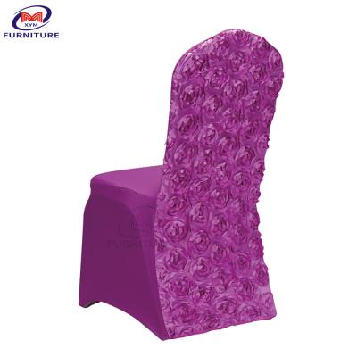 China Elastic Purple Spandex Chair Sashes Prints Style for Outdoor Restaurant for sale