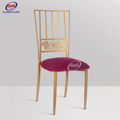 China 28x28x1.2mm Tube Size Wedding Metal Chiavari Chairs With Cushion for sale
