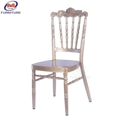 China Restaurant Vintage Metal Burger Chair Banquet Napoleon Dining Aluminum Crown Bamboo Chair for sale