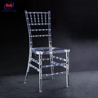 Chine Couleur claire en plastique de chaise de Chiavari de résine de salle de mariage en cristal à vendre
