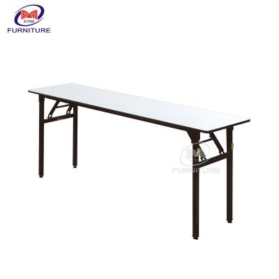 China PVC Hotel 8 Foot Banquet Table Marriage Hall Dining Table with Folding Leg for sale