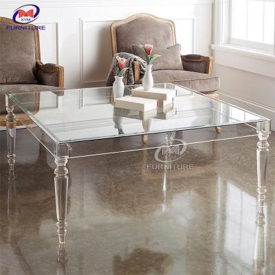 China Modern Home Square Clear Acrylic Side Table Lucite Console Table Furniture for sale