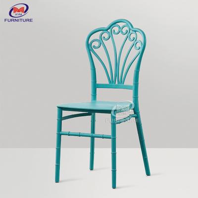 China Modern Backrest Chiavari Style Event Plastic Chair Peacock Flower Pattern for sale