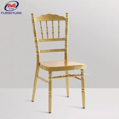 China Stackable Champagne Metal Chiavari Gold Napoleon Chairs For Banquet for sale