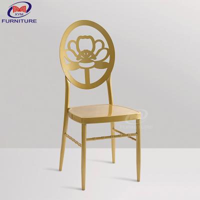 China Parte traseira personalizada Deisgn da flor da cadeira de Chiavari do casamento do ouro para o evento à venda