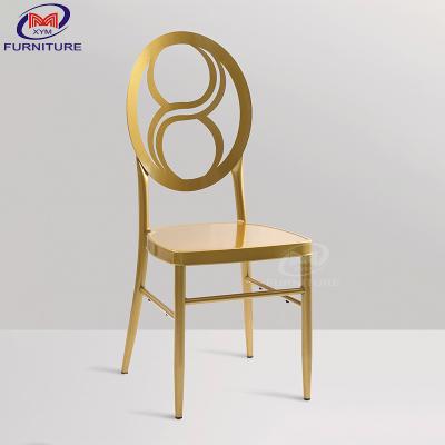 China ODM Lucky Eight Aluminum Gold Metal Chiavari Chair For Wedding restaurant for sale