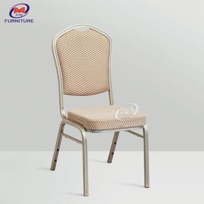 China Iron Stackable beige Fabric Hotel Banquet Chair For Community Centre for sale