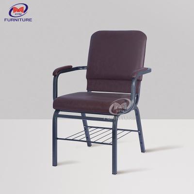 China OEM PU Leather Interlocking Church Chairs With Arms for sale