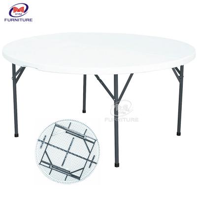 China ODM 4 ft White Round Plastic Folding Chair And Table For Ten Persons for sale