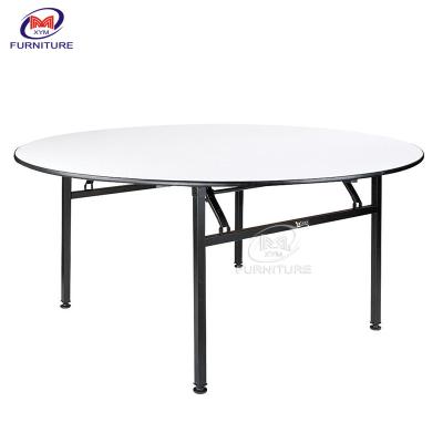 China 6 Foot Folding Round Hotel Banquet Table Dinner Wooden for sale